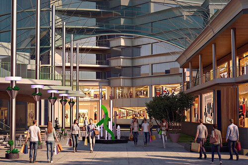 Архитектурный комплекс объединяет два масштабных объекта: высотный гос