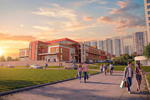 Торгово-развлекательный комплекс с  библиотекой в мкр. Солнечный