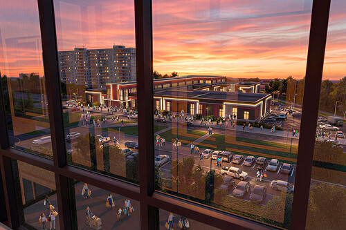 Торгово-развлекательный комплекс с  библиотекой в мкр. Солнечный