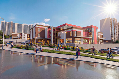 Торгово-развлекательный комплекс с  библиотекой в мкр. Солнечный