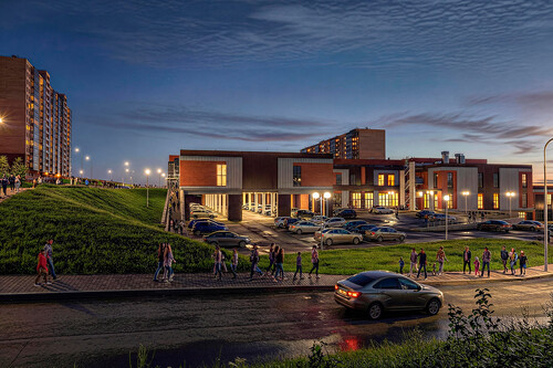 Торгово-развлекательный комплекс с  библиотекой в мкр. Солнечный