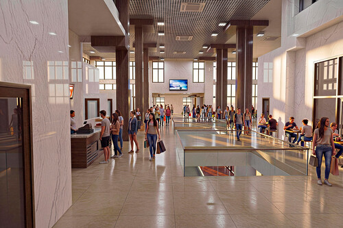 Торгово-развлекательный комплекс с  библиотекой в мкр. Солнечный