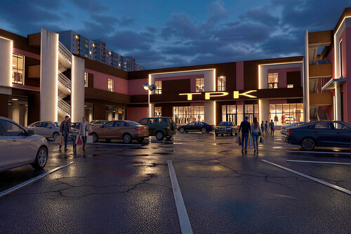 Торгово-развлекательный комплекс с  библиотекой в мкр. Солнечный